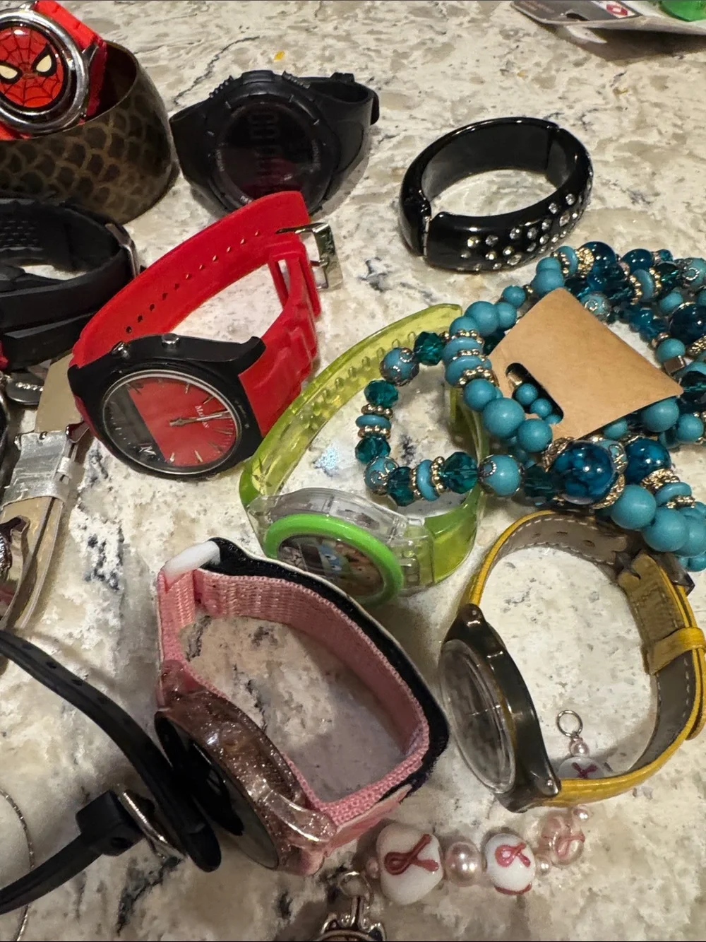 Assorted Women's Fashion Jewelry - Black and Turquoise Beaded Bracelet Set